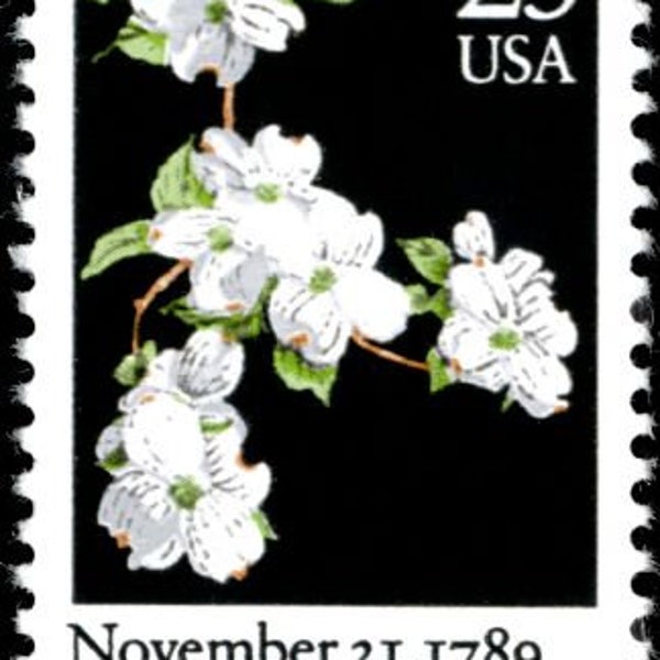 6x NORTH CAROLINA Flowering Dogwood Raleigh Charlotte 1989 25c Unused Postage Stamps Free Shipping! #1 source Best Prices on Vintage stamps