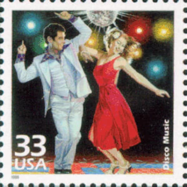 3x DISCO MUSIC Dancing Parties 1970's Decade 33c Unused Postage Stamps. Free Shipping #1 Source Best prices on Vintage stamps