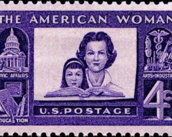 20x AMERICAN WOMEN  Mother & Daughter 1960 Purple 4c Postage Stamp Free Shipping! Your #1 source Best prices on Vintage stamps