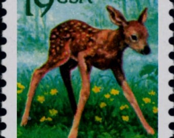 8x DEER FAWN Nature Animals 1991 19c Green Unused Postage Stamp. Free Shipping! #1 Source Best prices on Vintage stamps