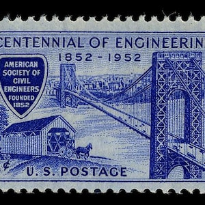 20x CIVIL ENGINEERING George Washington Bridge NY 1952 3c Blue Unused Postage Stamp. Free Shipping! #1 Source Best prices on Vintage stamps