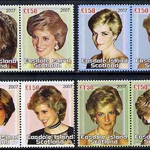 24x PRINCESS DIANA UK Royal Family Easdale Island 8 Diff Labels Free Shipping  See Description