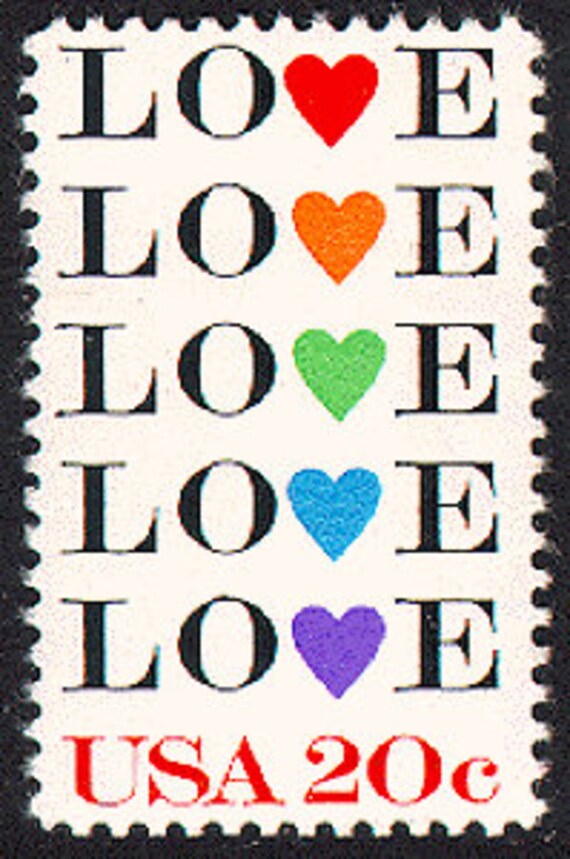 10x LOVE 1984 20c Vintage Postage Stamp Free Shipping Etsy