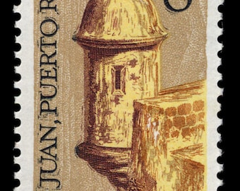 20x San Juan, Puerto Rico, Zamek El Morro, 1971, 8c, Brązowy znaczek pocztowy, Darmowa wysyłka! Źródło nr 1: Najlepsze ceny na znaczki vintage