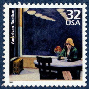 5x AMERICAN REALISM Edward Hopper Automat Painting ART 1998 32c Unused Postage Stamp Free Shipping #1 Source Best Prices on Vintage Stamps