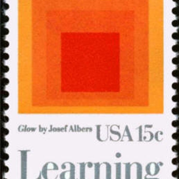 12x LEARNING NEVER ENDS Josef Albers Glow Education 1980 15c Unused Postage Stamp. Free Shipping! #1 source Best prices on Vintage stamps