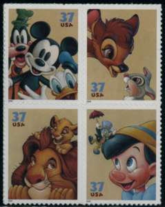 8x DISNEY Mickey Donald Goofy Bambi Art of Friendship 2004 37c