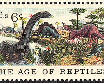 15x DINOSAURS 1970 6c Vintage Unused Postage stamps Free Shipping!  Age of Reptiles. Your #1 source with the best prices on Vintage stamps