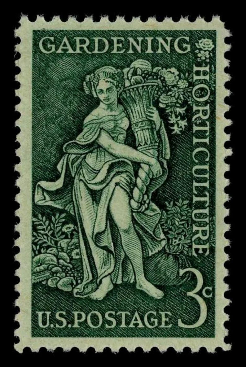 8 x JARDINAGE & HORTICULTURE Bountiful Earth Botanical 1958 3c vert timbre-poste non utilisé Livraison gratuite #1 Meilleur prix timbres vintage image 1