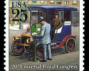 8x ANTIQUE AUTO Mail Delivery Transportation 1989 25c Unused Postage Stamp Free Shipping! #1 Source Best prices on Vintage stamps
