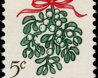 1964年クリスマス ヤドリギ ヒイラギ ポインセチア 植物 4種類 5セント