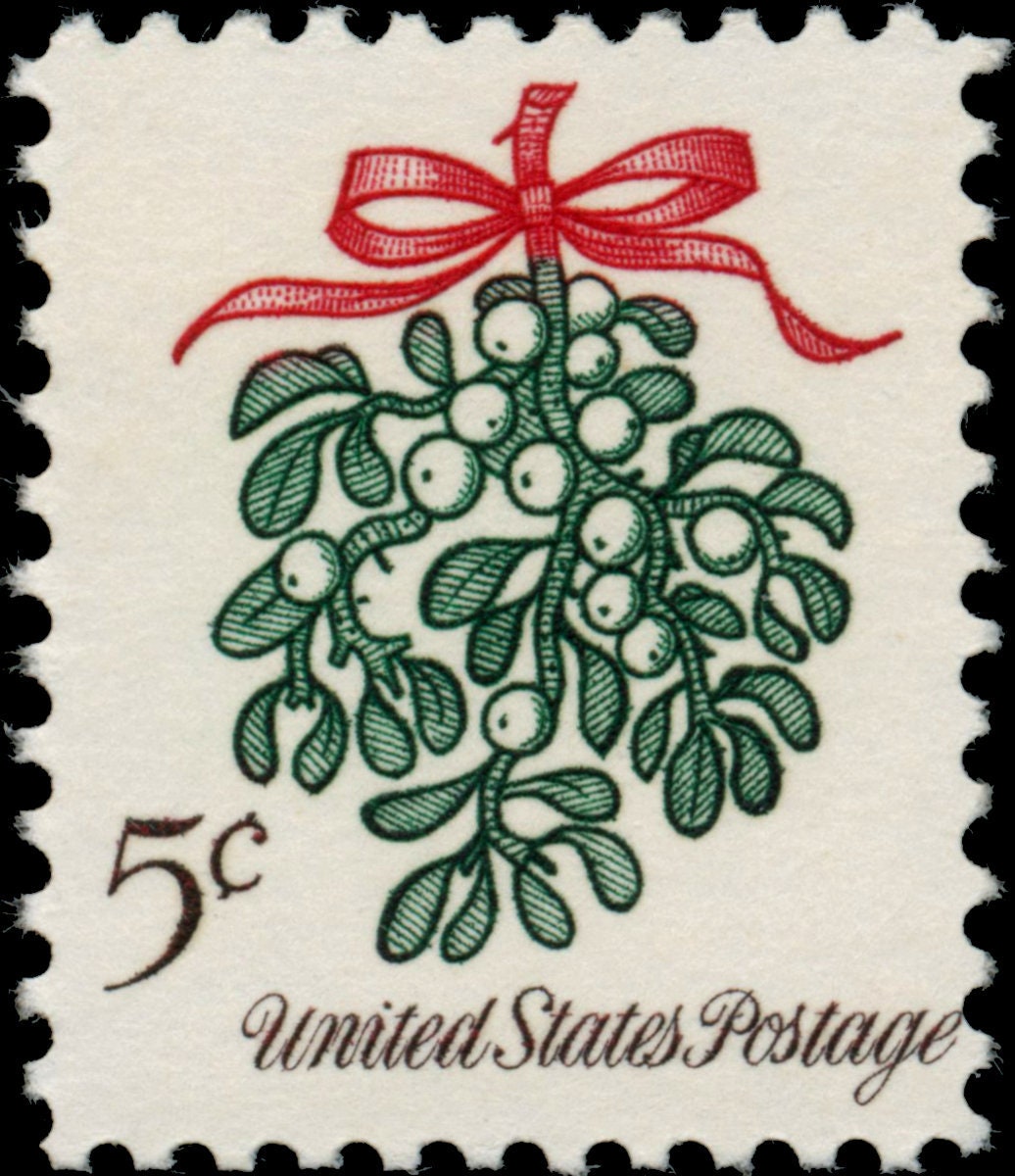 1964年クリスマス ヤドリギ ヒイラギ ポインセチア 植物 4種類 5セント