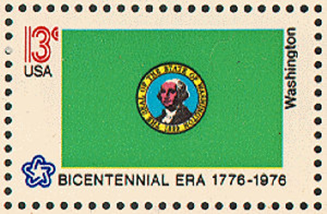 10xワシントン州旗1976年13セント未使用ヴィンテージ切手送料無料
