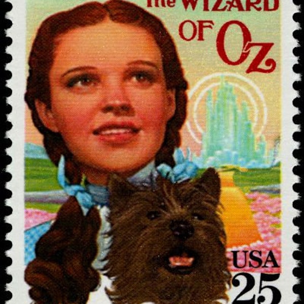 5x WIZARD of OZ Yellow Brick Road Toto Kansas Judy Garland Movie 1990 25c Vintage postage stamp Free Shipping  Best prices on Vintage stamps