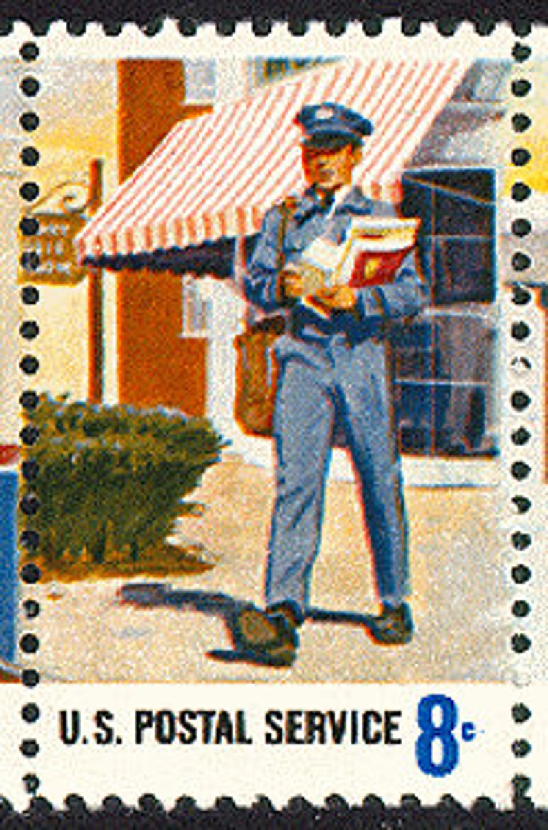 10x USPS POST OFFICE Letter Carrier 1973 8c Unused Postage Stamp Free