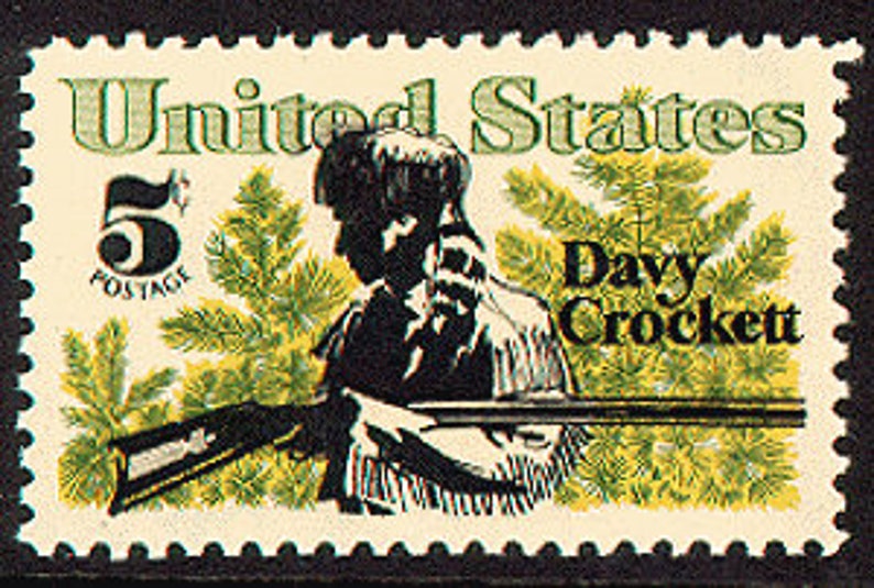 25x DAVY CROCKETT 1967 5c Unused Vintage Postage Stamp.Free image 0