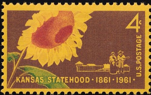 20x KANSAS Statehood Sunflower 1961 4c Vintage Postage stamp Free Shipping! Your #1 source with the best prices on Vintage stamps