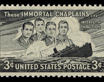 20x FOUR IMMORTAL CHAPLAINS S.S. Dorchester Religious 1948 3c Black Unused Postage Stamp Free Shipping #1 Source Best Prices Vintage stamps