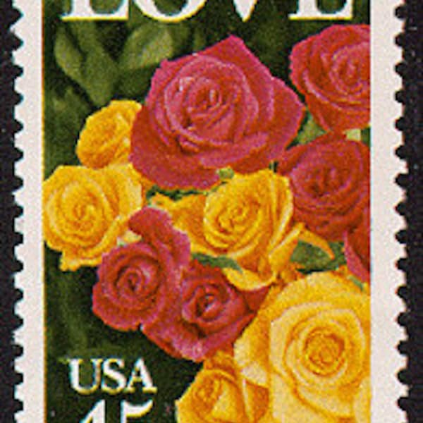 4x LOVE Roses Weddings Romantic Botanical Flowers 1988 45c Unused Postage Stamp Free Shipping! #1 source Best prices on Vintage stamps