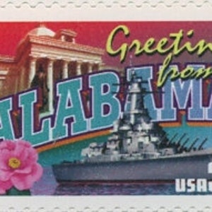 5 francobolli vintage non utilizzati dell'ALABAMA 2002 34c. Serie Saluti dall'America Spedizione gratuita! Fonte n. 1. I migliori prezzi sui francobolli vintage