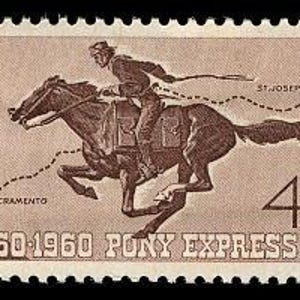 20 x PONY EXPRESS paard California Missouri 1960 4c bruin ongebruikte postzegel gratis verzending! #1 bron Beste prijzen voor vintage postzegels
