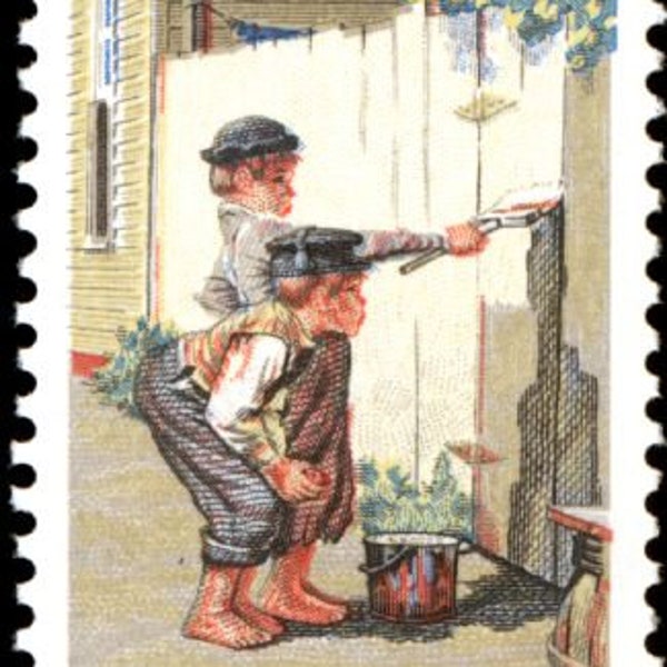 20x Tom Sawyer MARK TWAIN Norman Rockwell Malerei KUNST 1972 8c Unbenutzte Briefmarke Freier Versand! #1 Quelle Beste Preise für Vintage-Briefmarken