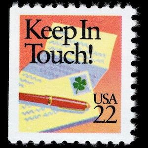7枚セット KEEP IN TOUCH グリーティング 友人 親戚 1987年 22セント オレンジ 未使用 切手 送料無料！ヴィンテージ切手の最安値No.1ソース
