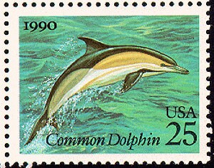 8x クジラとイルカ シーライフ 1990 25セント 未使用郵便切手