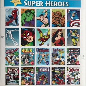 Conjunto de 20 sellos postales de 41 centavos sin usar de Marvel Comics Super Heroes. ¡Envío gratis! Los mejores precios en sellos antiguos.