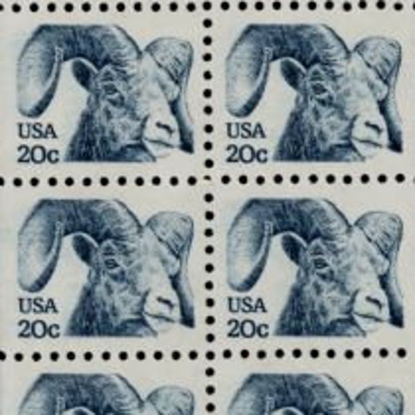 10x BIGHORN SHEEP Rocky Mountain Colorado Ram 1982 20c Blue Unused Postage Stamp. Free Shipping! #1 Source Best prices on Vintage stamps