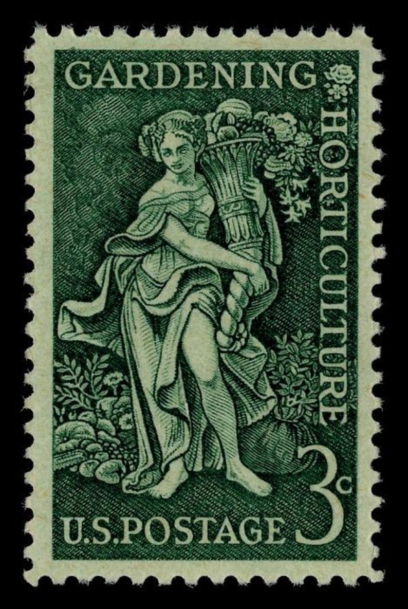 8 x JARDINAGE & HORTICULTURE Bountiful Earth Botanical 1958 3c vert timbre-poste non utilisé Livraison gratuite #1 Meilleur prix timbres vintage image 2