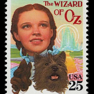 5枚セット オズの魔法使い イエローブリックロード トト カンザス ジュディ・ガーランド 映画 1990年 25セント切手 送料無料 ヴィンテージ切手がお買い得