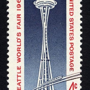 20 sellos postales azules sin usar de la Feria Mundial de Seattle Space Needle, Washington, 1962, 4 c. ¡Envío gratis! La fuente número 1 Los mejores precios en sellos antiguos