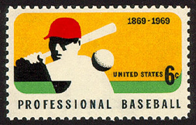 25x BASEBALL 1969 6c Unused Vintage Postage Stamp Free Etsy