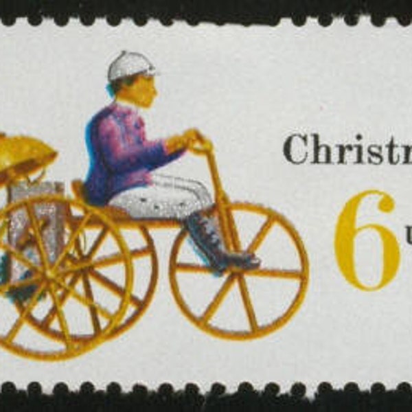 20x CHRISTMAS TRICYCLE Antique Bicycle 1970 Xmas Antique Toys 6c Unused Postage Stamp Free Shipping! #1 source Best prices on Vintage stamps