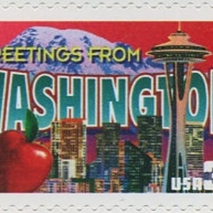 5x WASHINGTON STATE Greetings Seattle Tacoma Spokane 2002 34c Selo postal vintage não utilizado. Frete grátis! Melhores preços em selos vintage