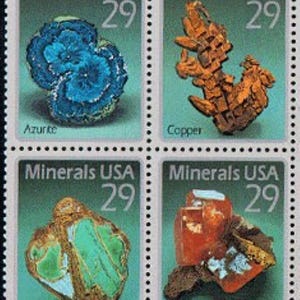 8x MINERALS Gems Mining Azurite Copper Variscite 4 Diff 1992 29c Unused Postage stamps Free Shipping #1 source Best prices on Vintage stamps
