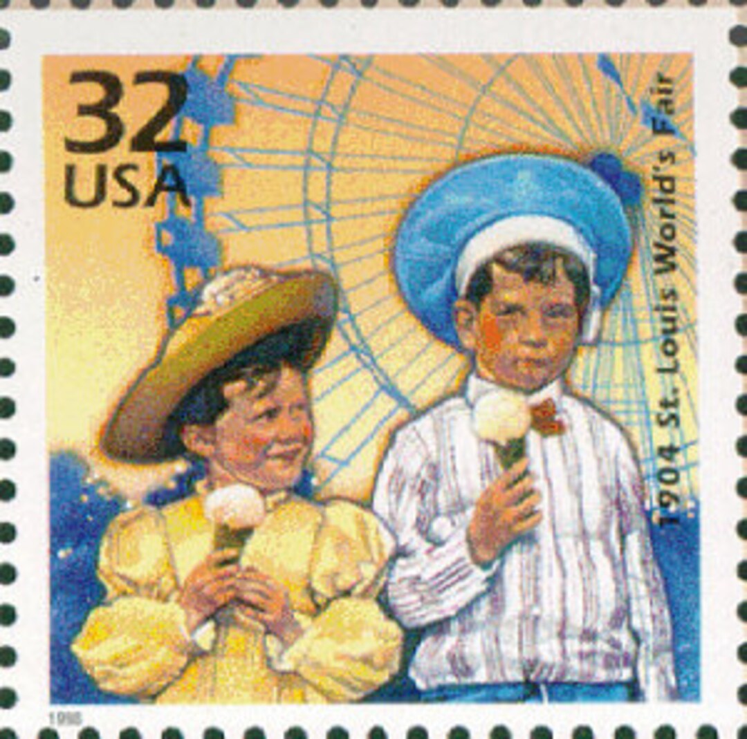 切手。アメリカ32セント切手。 4x セントルイス万国博覧会 1904 世紀を祝う 1998 32 セント未使用郵便