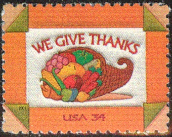 6x 感謝祭招待状 トルコへの感謝 2001 34 セント未使用郵便切手 送料