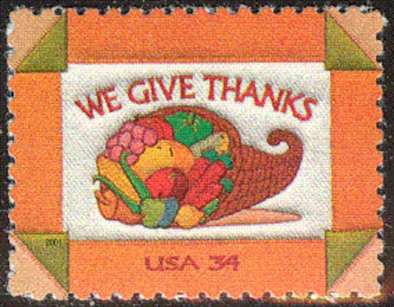6x 感謝祭招待状 トルコへの感謝 2001 34 セント未使用郵便切手 送料