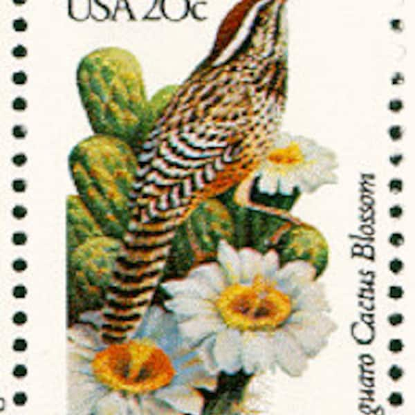 7x  ARIZONA State Bird & Flower 1982 20c Unused Vintage Postage Stamp. Free Shipping! #1 Source.Best prices on Vintage stamps