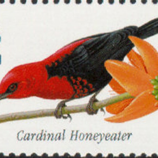 6x CARDINAL HONEYEATER Red Tropical Bird 1998 32c Unused Postage Stamp Free Shipping #1 source With the Best Prices on Vintage stamps