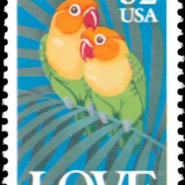 4x LOVE BIRDS Parrots Wedding Save the Date Engagement 1991 52c Unused Postage Stamp Free Shipping #1 Source Best Prices on Vintage Stamps