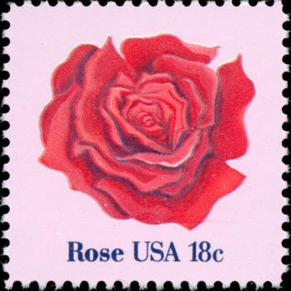 5x RED ROSES Pink FLOWERS Wedding Invitations 1981 18c Unused Postage Stamps Free Shipping! #1 Source With The Best Prices on Vintage Stamps