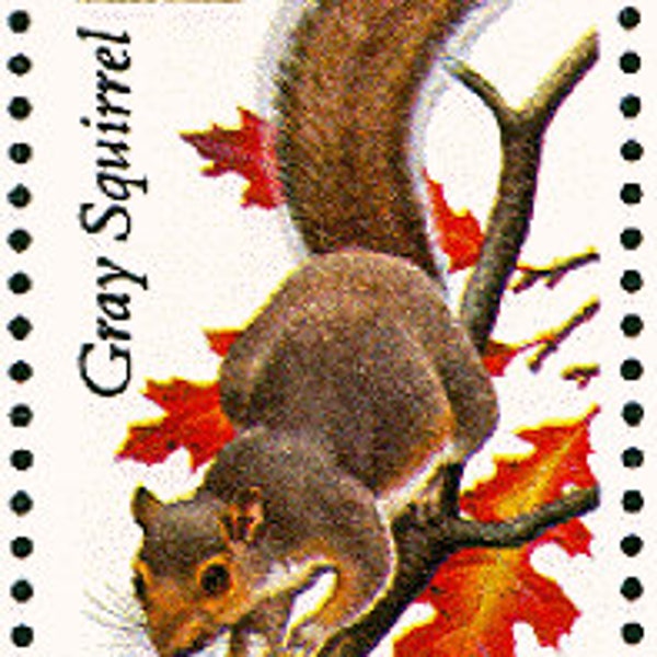 5x GRAY SQUIRREL American Wildlife 1987 22c Unused Vintage Postage Stamp. Free Shipping! #1 Source.Best prices on Vintage stamps