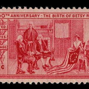 ベッツィー・ロス 旗職人 1952年 3セント 赤 未使用 ヴィンテージ切手 20枚 送料無料！ヴィンテージ切手最安値No.1