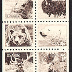 10 ANIMALES SALVAJES Ovejas Osos Ciervos 10 sellos postales diferentes de 1981 de 18 c marrones sin usar ¡Envío gratis! Fuente n.° 1 Los mejores precios en sellos antiguos