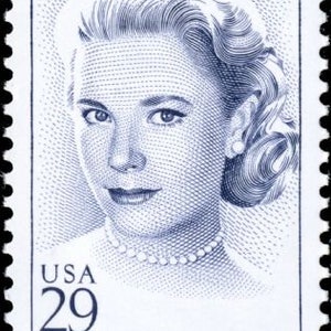 Posts (5) 2 oz wedding invitations - Grace Kelly Blue elegant unused  vintage postage stamp sets