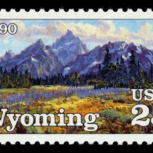 7x francobolli da 25 centesimi WYOMING Cheyenne Yellowstone Grand Tetons Cowboys 1990 Spedizione gratuita! #1 fonte I migliori prezzi sui francobolli d'epoca
