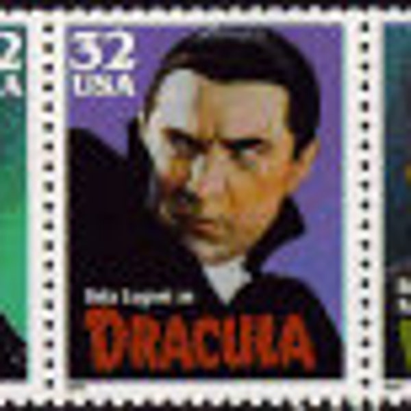 10x MOVIE MONSTERS Dracula Frankenstein Mummy 5 Diff HALLOWEEN 1997 32c Postage stamps Free Shipping #1 source Best prices on Vintage stamps